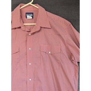 Wrangler Pearl Snap Western Shirt Men's XXLT 2XLT Long sleeve Stretch Plaid